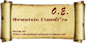 Ohrenstein Eleonóra névjegykártya